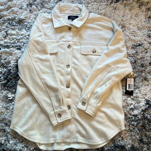 NWT coffee shop New York shacket cream size large NEVER WORN